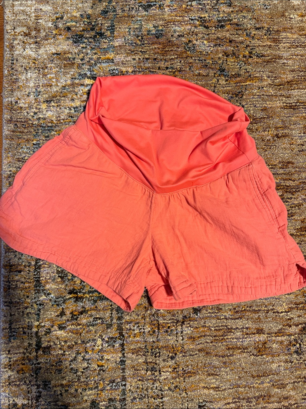Women's Coral Maternity Cotton Shorts